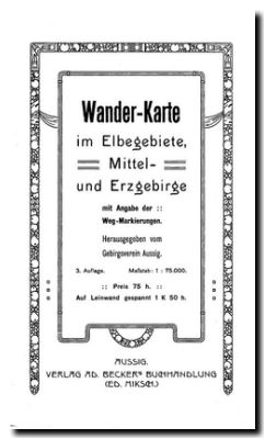 Wander-Karte im Elbgebiete, Mittel- und Erzgebirge mit Angabe der Weg-Markierung
