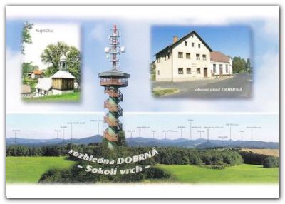 Panorama. Rozhledna Dobrná - Sokolí vrch