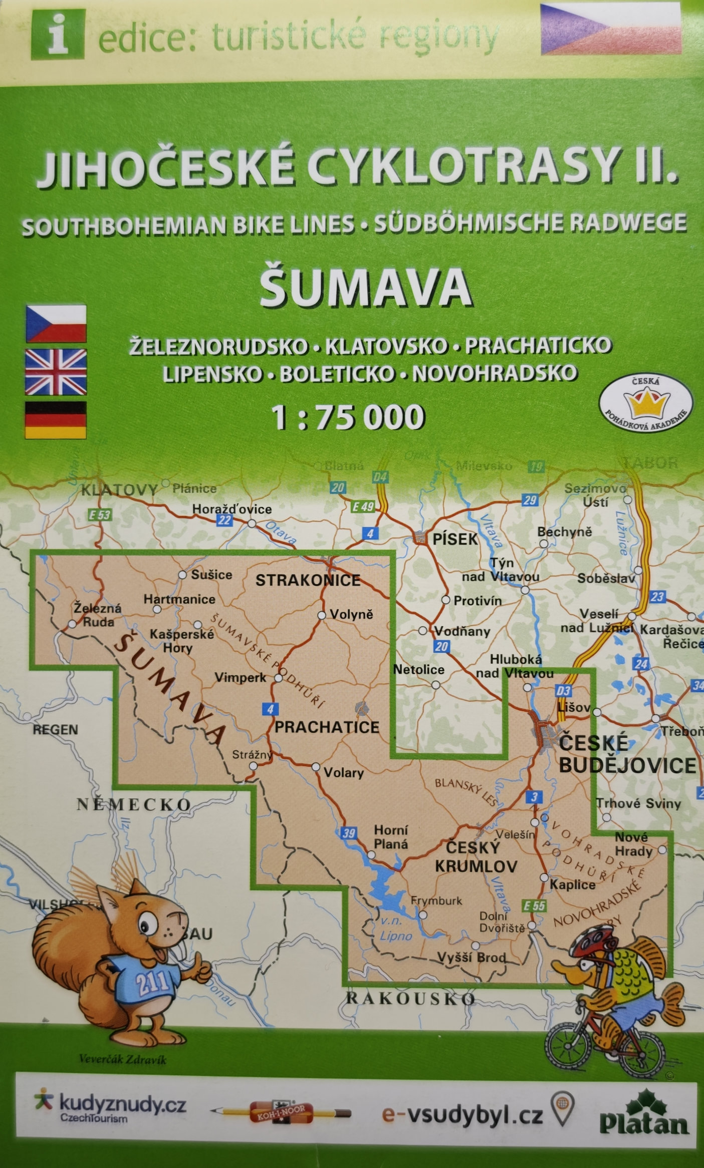 Jihočeské cyklotrasy II. Šumava. 1:75 000