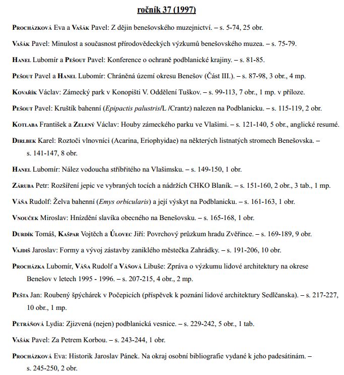 Sborník vlastivědných prací z Podblanicka 37 / 1997