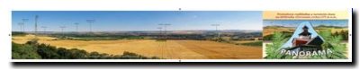 Panorama. Frotzelova rozhledna a turistická chata na Stříbrníku (Červeném vrchu)