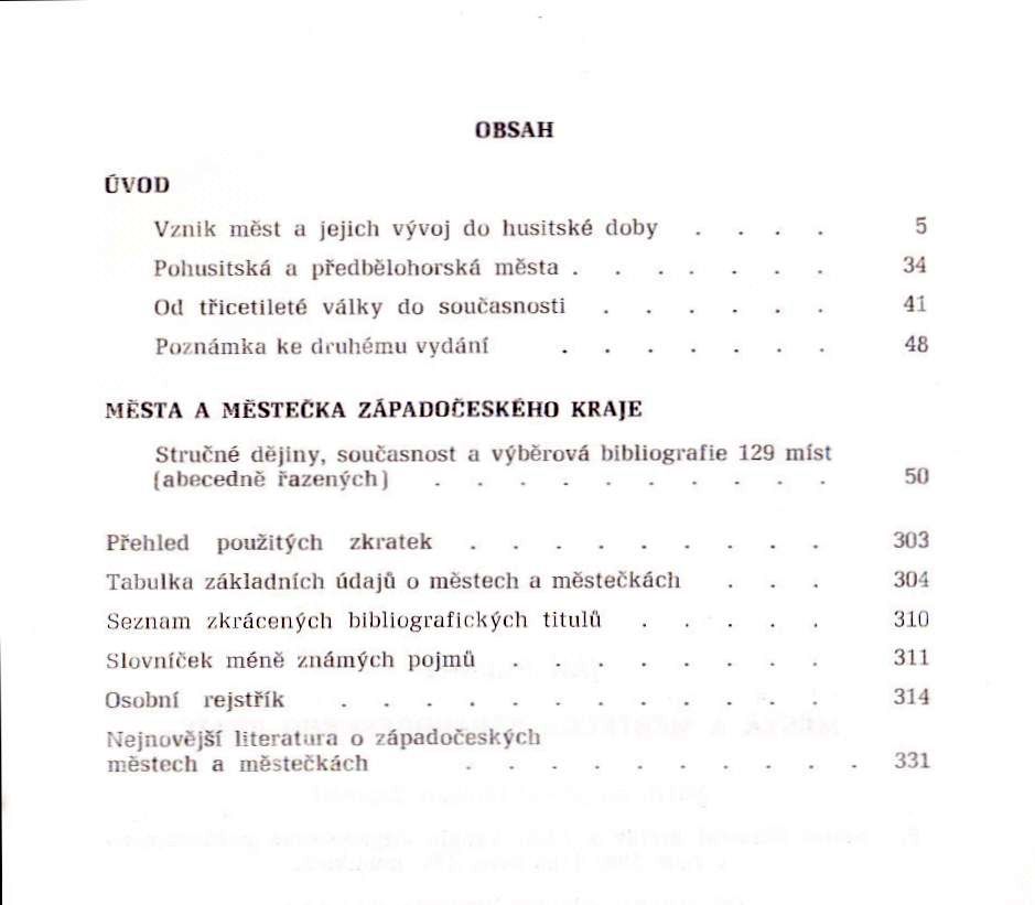 Města a městečka Západočeského kraje