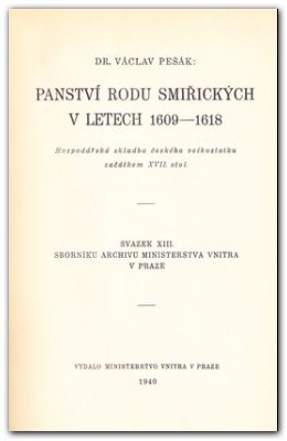 Panství rodu Smiřických v letech 1609-1618
