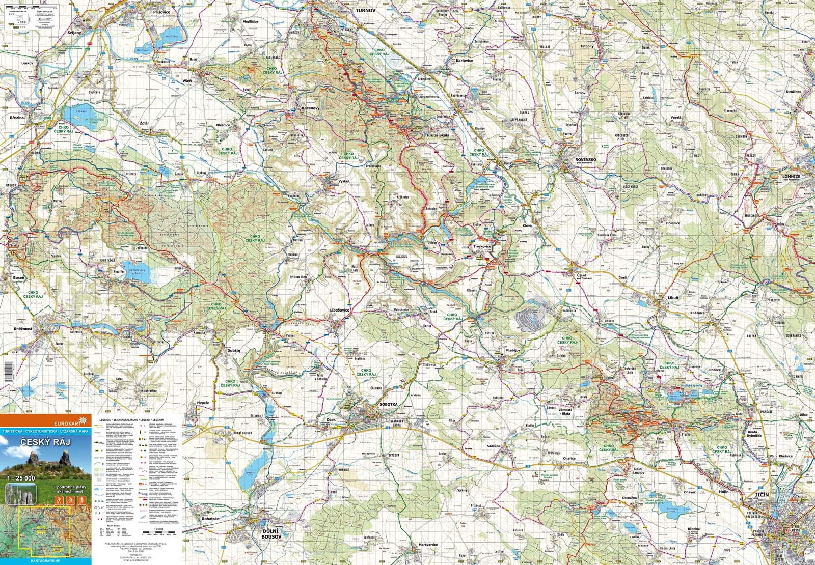 Český ráj. Turistická. Cykloturistická. Lyžařská mapa