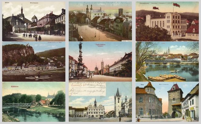 Historické pohlednice měst a vesnic Ústeckého kraje