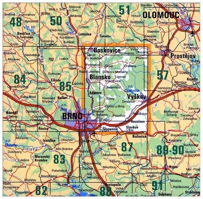 Okolí Brna - Moravský kras. Turistická mapa 1:50.000